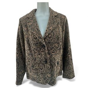 VTG Nomadic Traders NTCO Paisley Tapestry Jacket Blazer Brown Black M Artsy Boho
